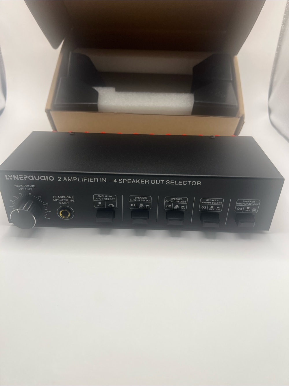 2-Amplifier to 4-Speaker Output Selector - Black